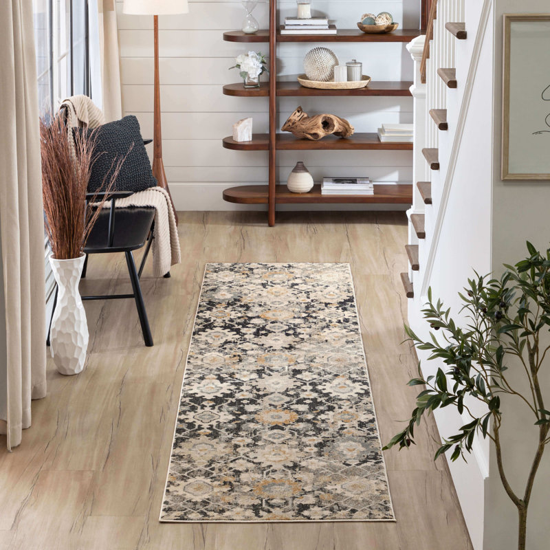 Tapis gris en polyester Windermere Karastan Ireby, Tapis de couloir 2 pi 6 po x 10 pi
