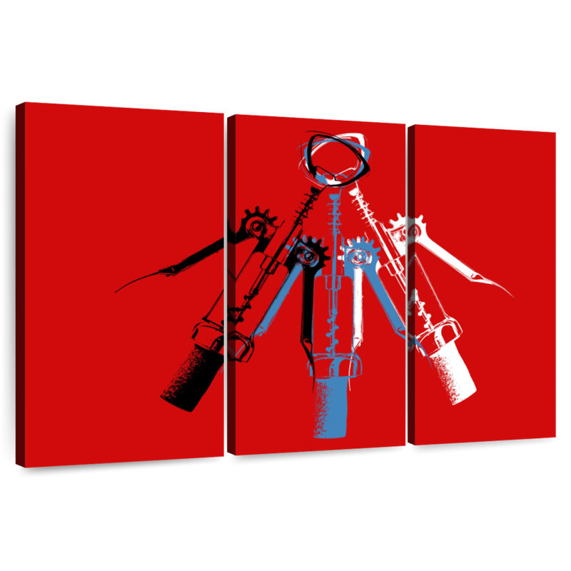 Senne Wine Corkscrew Trio, 24" H x 38" W