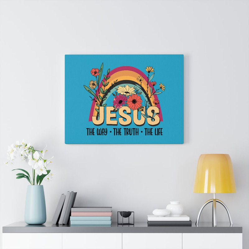 Jesus Rainbow Flower - Wrapped Canvas Print