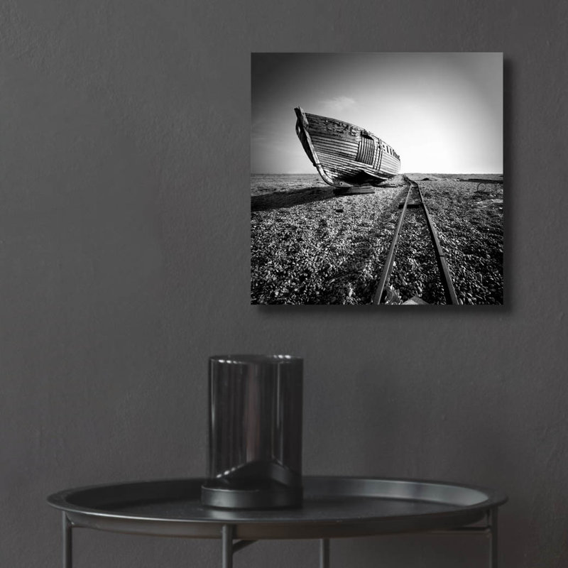 «Ship Wreck II» par Nina Paponcek, art mural en verre acrylique, H 12 po x l 12 po x P 0,13 po