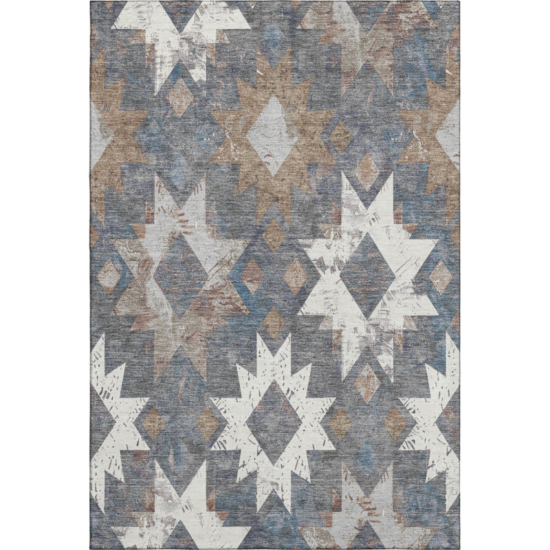 Premium Machine Washable Fairwood AMF1879 Aztec Rug, Rectangle 8' x 10'