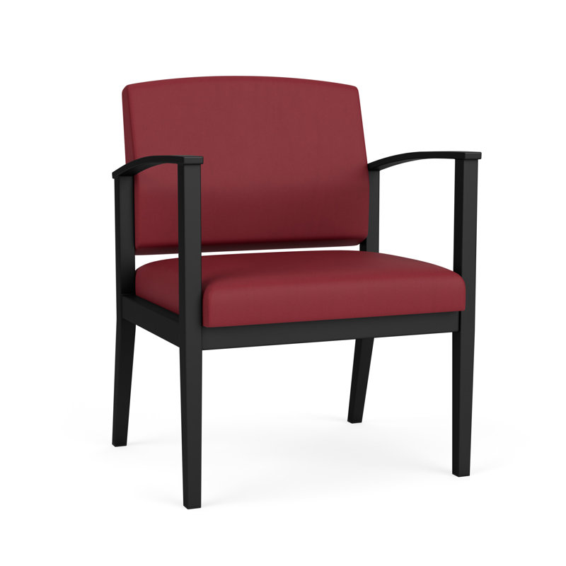 Chaise d'invité en acier Amherst, Noir, Vinyle Patriot Plus Bordeaux