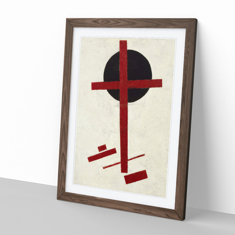 Composition Vol.4 by Kazimir Malevich - Picture Frame Graphic Art, 36cm H x 27cm W x 2cm D, Walnut Framed