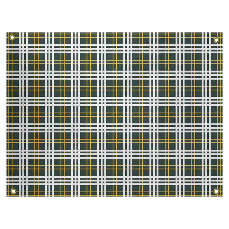 Tapisserie polyester Tennessee Luxury, H 50 po x l 59 po, Vert foncé / or / blanc
