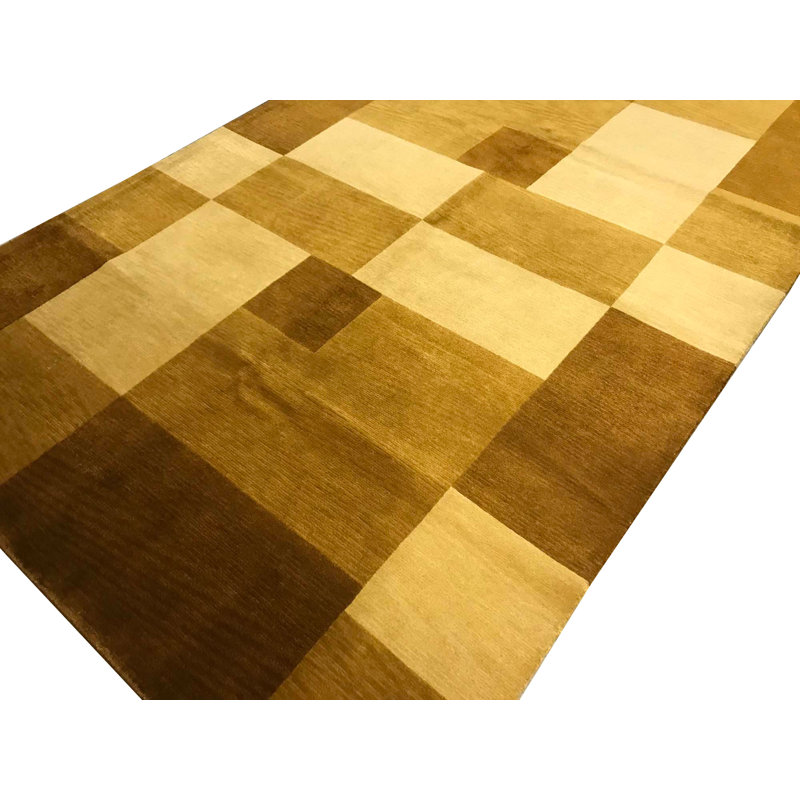 Tapis doré de haute qualité noué à la main