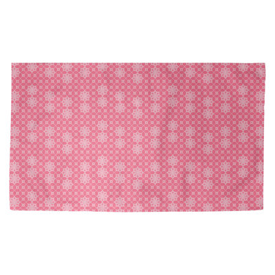 Tapis à treillis rose/ivoire Avicia