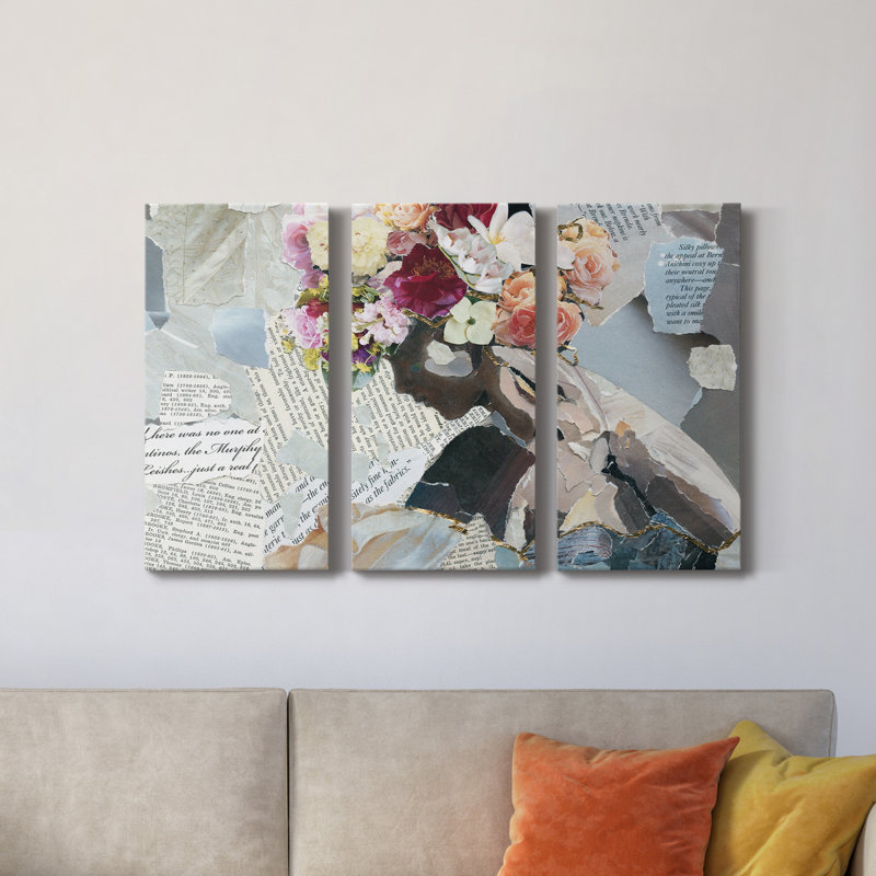 Contemplation II - 3 pièces, impression sur toile tendue, H 60 po x l 120 po x P 1 po