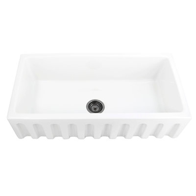 Island 35.75'' L Single Basin Kitchen Sink