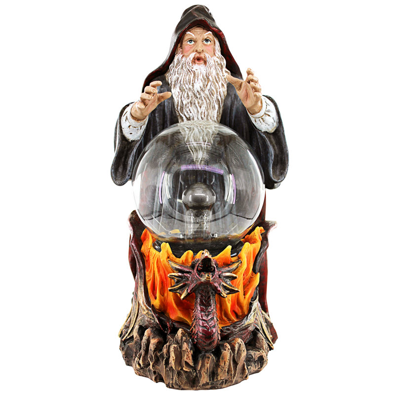 Wizard with LED Crystal Ball Figurine