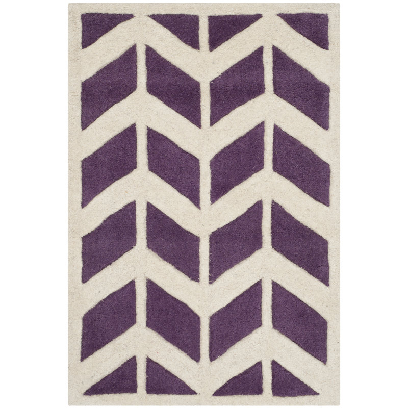 Sandbach Chevron Wool Hand Woven Area Rug, Rectangle 122 x 183 cm