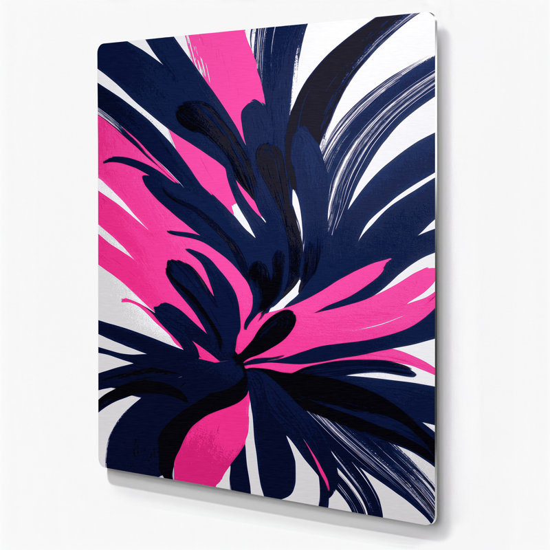 "Abstract Florals" 88, art mural en métal gris, H 8 po x l 10 po