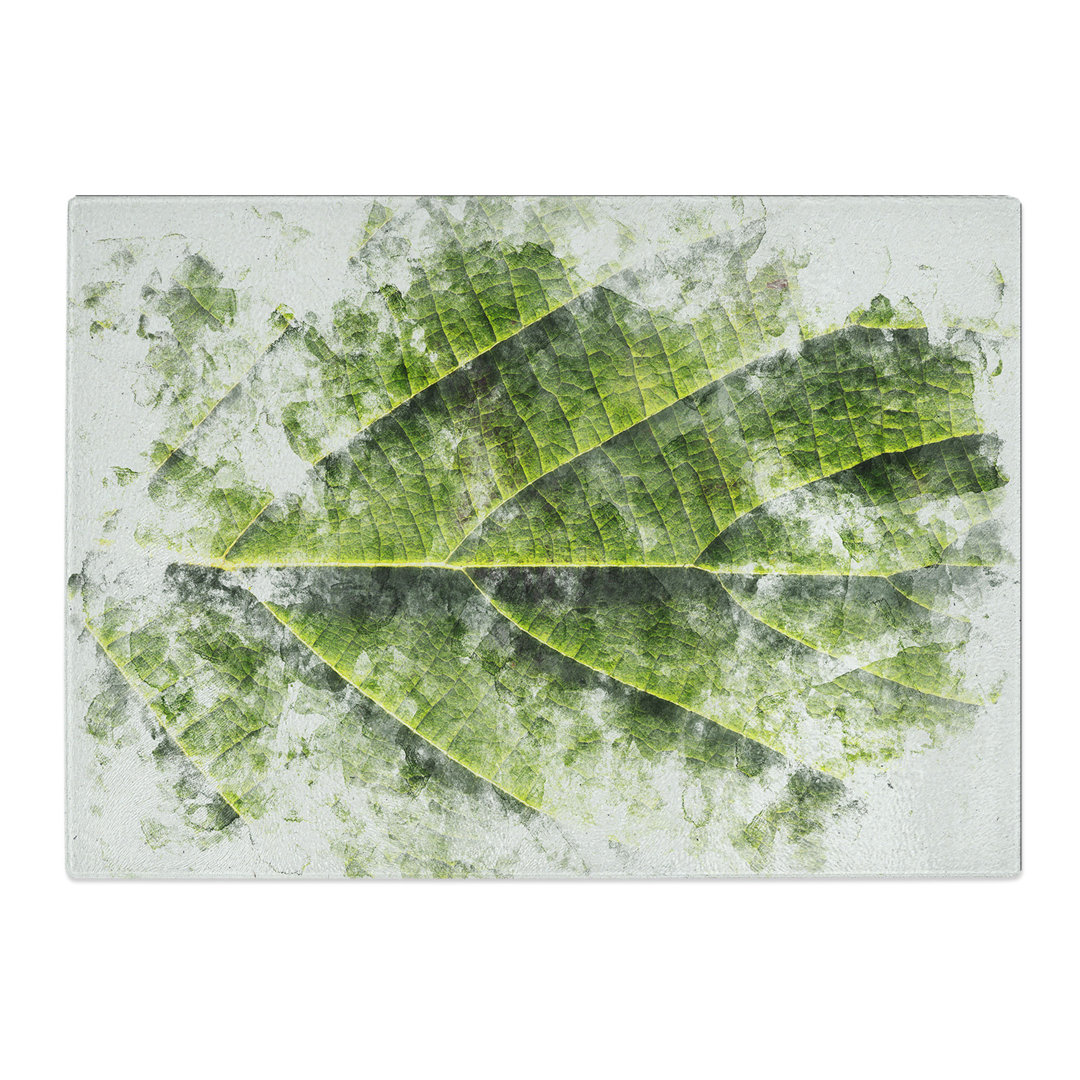 Tempered Glass Leaf Pathways Chopping Board