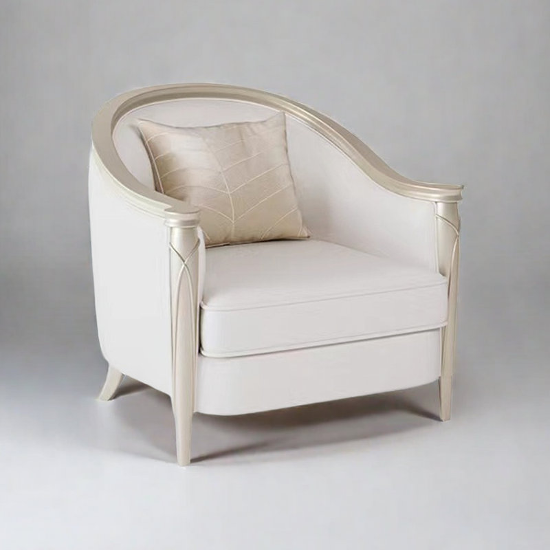 Joyanna Leather Barrel Chair