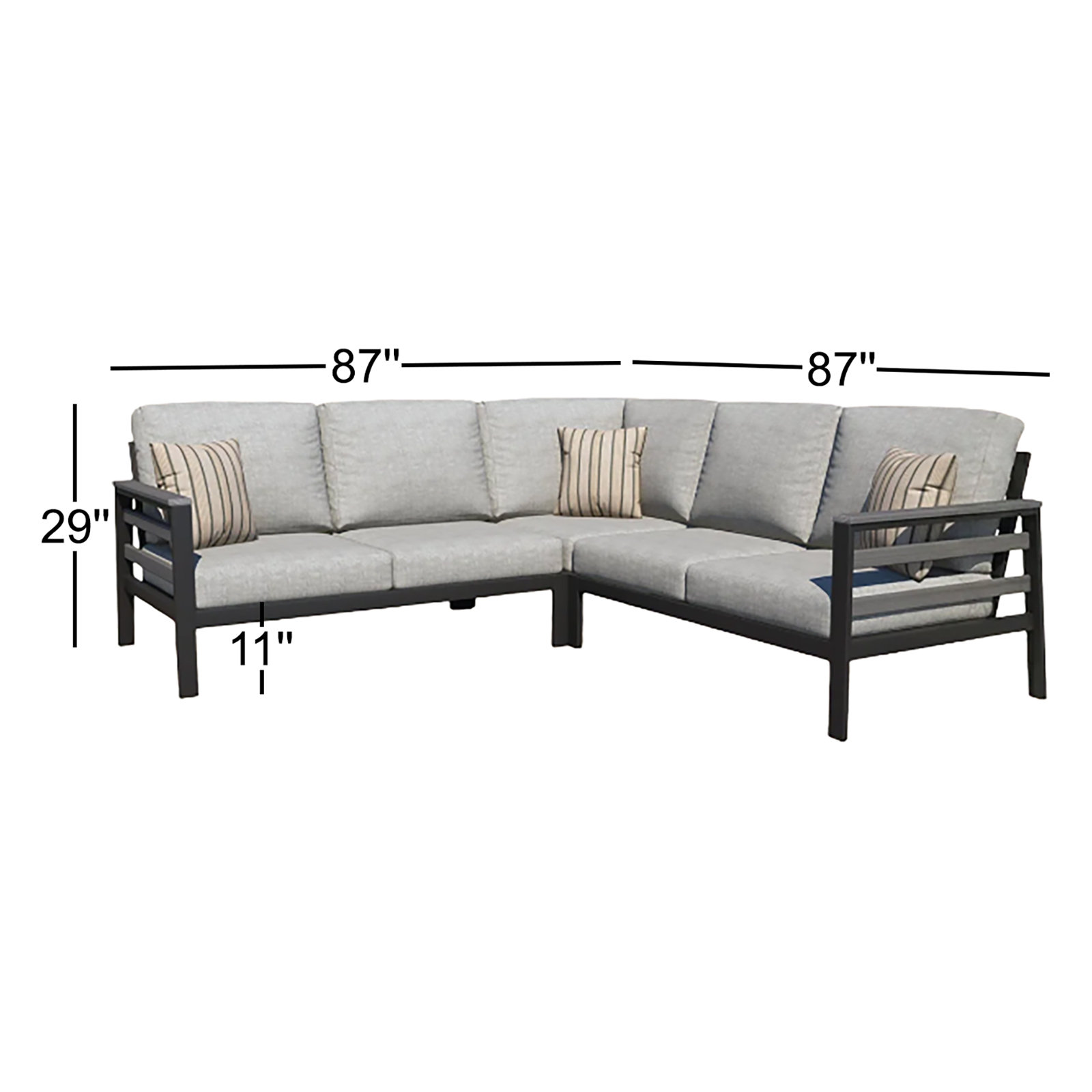 Townsend 87" Sunbrella® Patio Sofa, Canvas Granite Sunbrella® Canvas