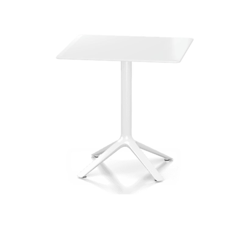 EEX Square Dining Table, White, Natural Oak