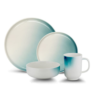 Towaoc Porcelain China Dinnerware Set 16 Piece - Service for 4