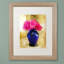 «Pink Carnations in Cobalt Blue Vase» par Kuehn, reproduction d'art sur toile encadrée-19605206-69680474-19605205