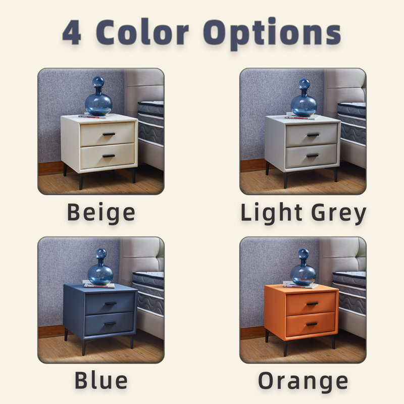 Table de chevet moderne Mid Century, Bleu gris