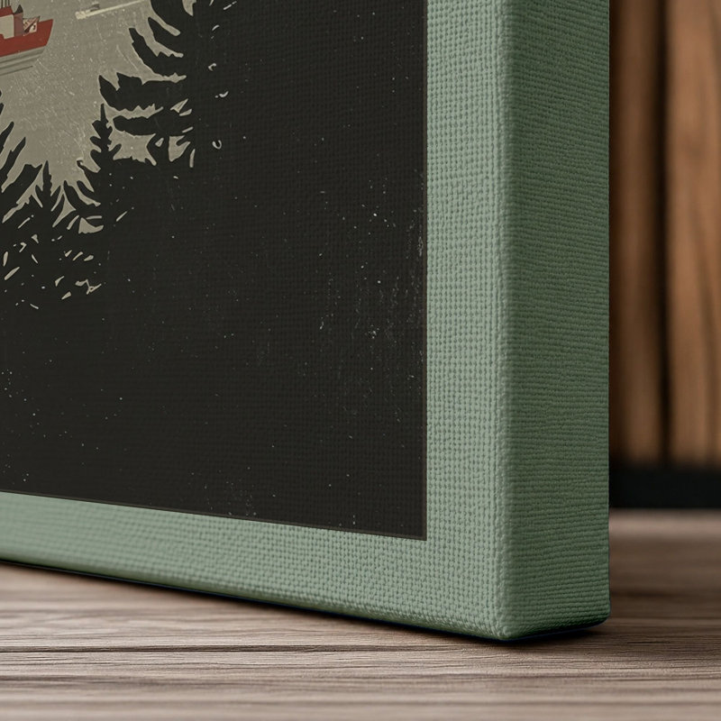 Mount Fuji Rising Japandi - Wrapped Canvas, 30x20 - 76.2 x 50.8 cm, Sage Border