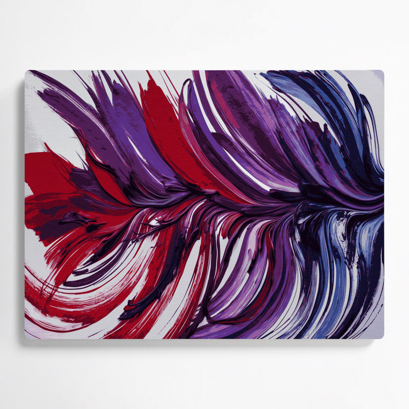 «Lyrical Abstraction 68», art mural en métal rouge, H 11 po x l 14 po