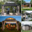 Pavillon de jardin 14 pi x 12 pi SUNJoy Kingston, pavillon en acier avec toit rigide et rideaux-115709164-115709165