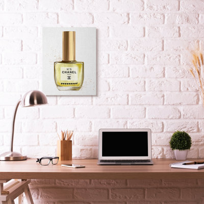 " Makeup Nail Polish Yellow Gold Fashion Design " Graphic Art Print