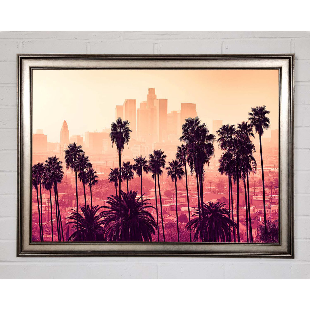 City Through The Palm Trees - Einzelne Bilderrahmen Kunstdrucke