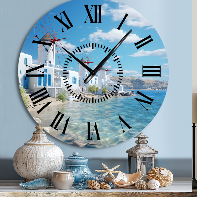 Grèce Serenity In Mykonos - Grèce Horloge murale, Grand