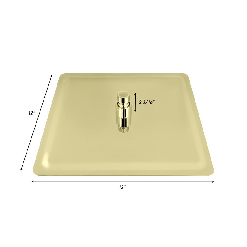 Black Studio Rain Fixed Shower Head, Polished Gold
