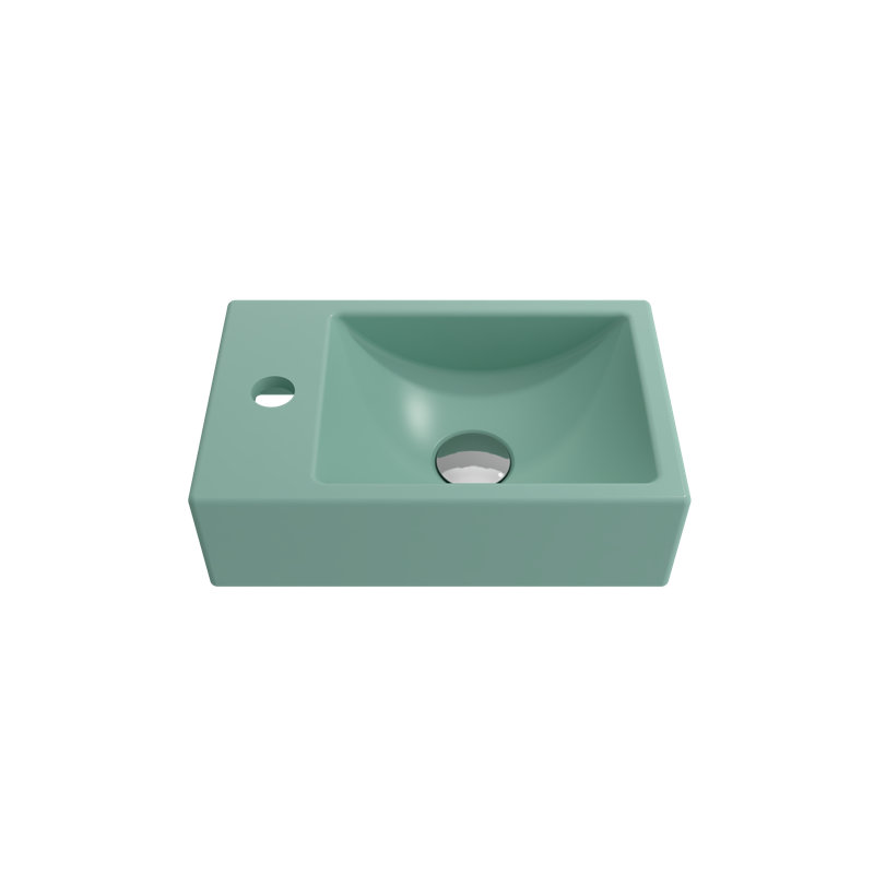 Milano 14.57'' L Bathroom Sink, Matte Mint Green