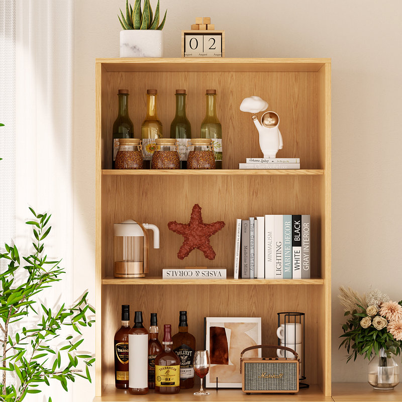 Garde-manger 71 po avec bibliothèques et meuble télé de style campagne pour téléviseur de 75 po ou moins, Bois