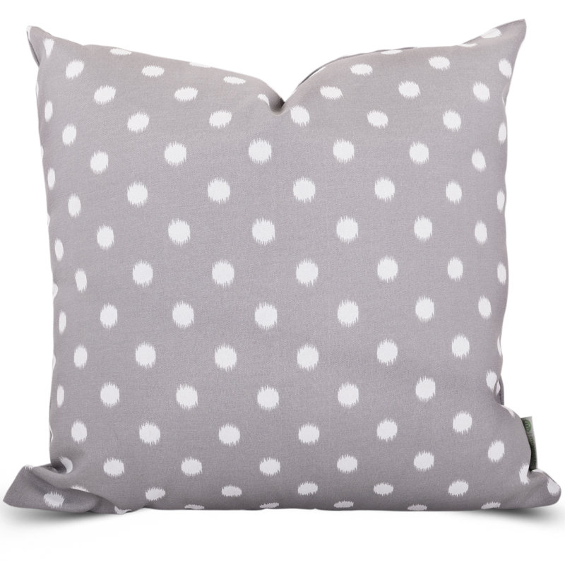 Ikat Dot Outdoor Pillow Cover & Insert, Large, Gray