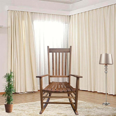 Chaise berçante confortable en bois franc massif avec siège large et accoudoirs pour la détente, convient au balcon et au porche