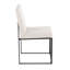 Ensemble de 2 chaises d'appoint en tissu lin beige pour salle à manger et bureau à domicile, structure en métal contemporaine