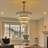 Large Crystal Chandelier For High Ceiling, 35.43-Inch 7-Tier Modern Black Crystal Chandeliers Lighting Fixture, Raindrop K9 Round Light For Entryway Staircase Foyer Living Bedroom Dining Room, No Bulbs included