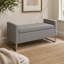 Banc rembourré avec repose-pieds, entrée 47 po et banc de bout avec base en métal pour le salon
