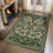 Snake Design Area Rug Soft Low Pile, Mark Resistant, Non-Slip, Washable Carpet – Vintage Forest Animal Design, Collapsible, Thin Perfect for Living Room, Bedroom, Kitchen, Hallway, Nursery-841355518-841355515