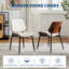 Dining Chairs Set of 2 - Mid Century Modern Upholstered Retro PU Leather Kitchen Chairs