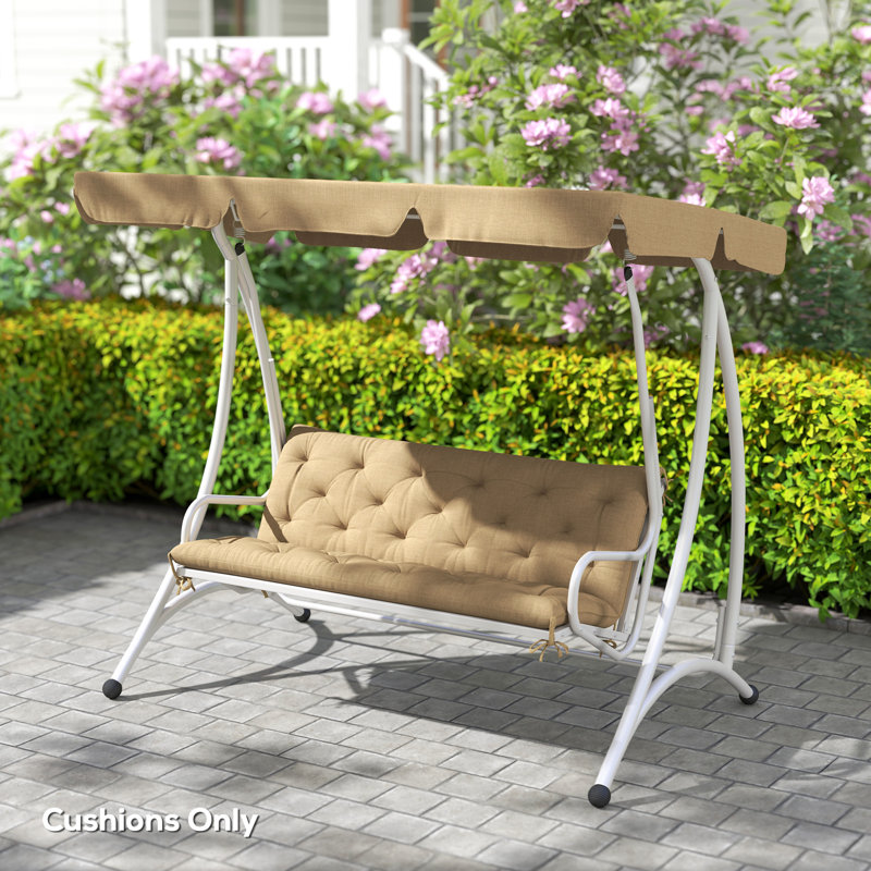 Outsunny Bench Pad Garden Swing Chair Cushion, 150cm W x 98cm D , Khaki