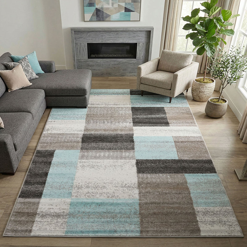 Tapis ou tapis de couloir intérieur en polypropylène Benne, Rectangle 8 pi x 10 pi