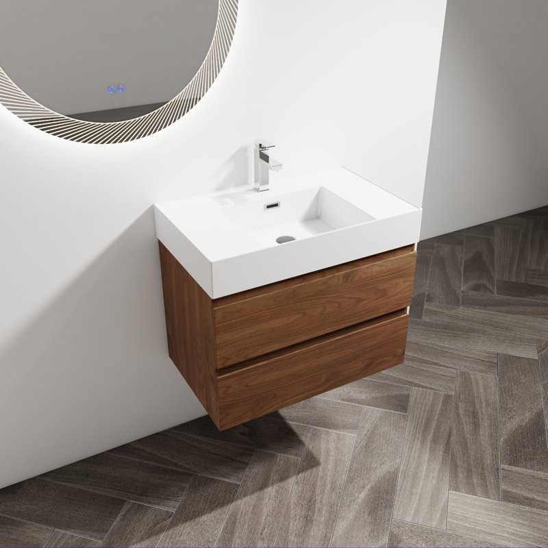 Meuble-lavabo mural avec lavabo Topcraft, Chêne brun, 30"  