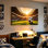 Ballon de soccer sur toile tendue, décoration murale moderne sur le thème des sports de stade