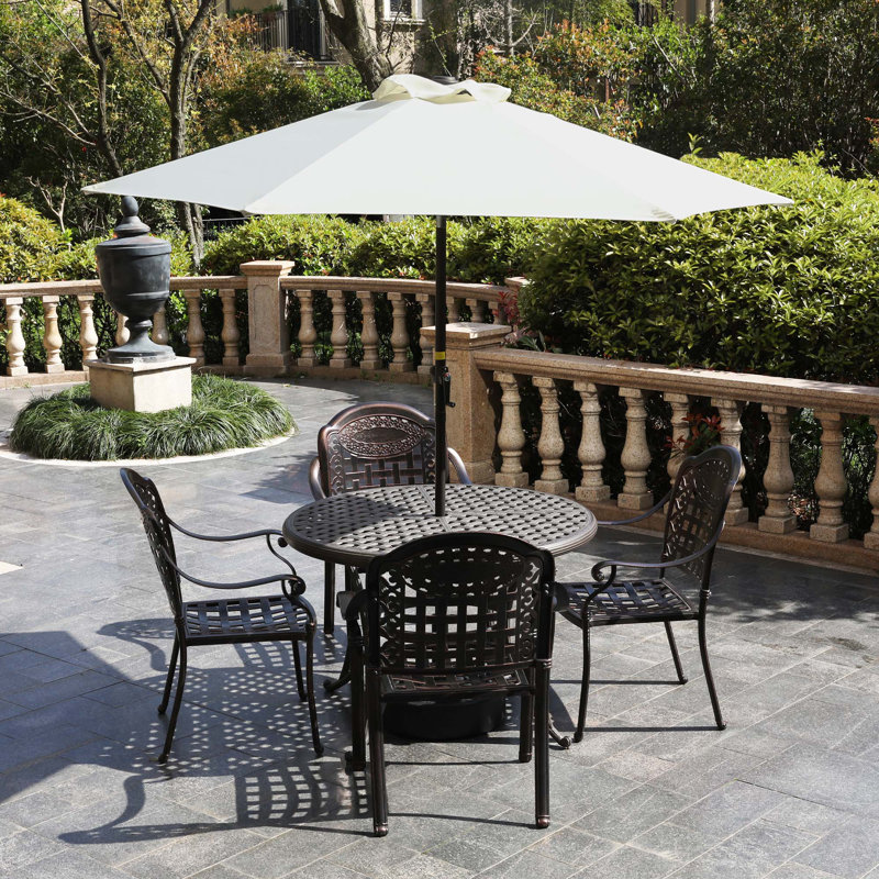 Parasol de table d'extérieur de 7,5 pi avec parasol de marche et manivelle - beige