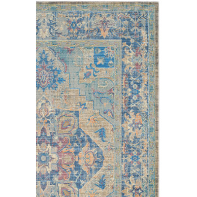 Power Loom Performance Blue/Gray/Beige Rug