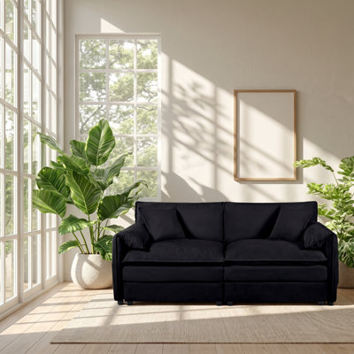SME 151" W x 33.86" D x 33.46" H Chenille 4-Seat Modular Sofa Set