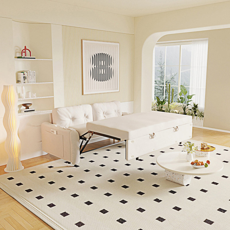 Canapé-lit escamotable 66,2 po, Beige