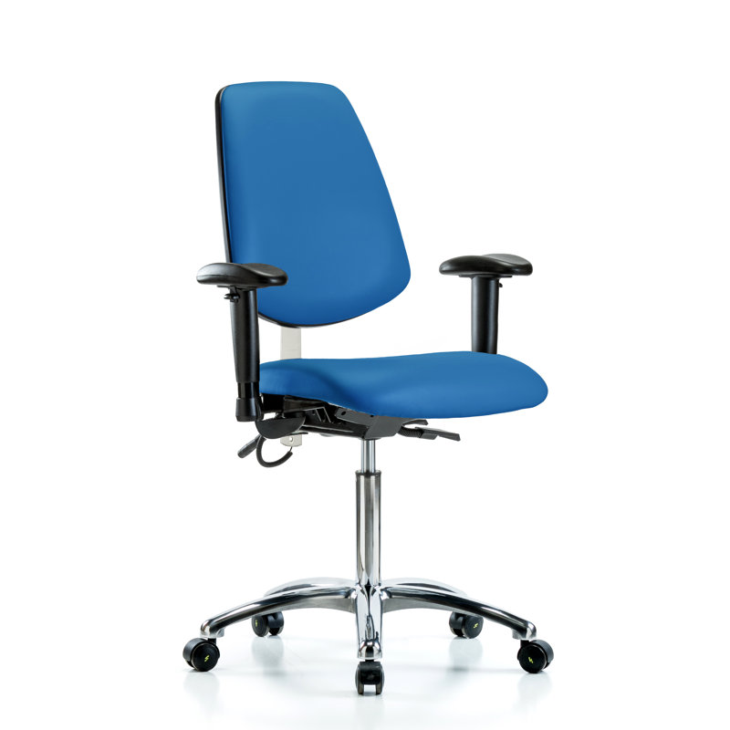 Preston Task Chair, Blue, Casters, Included