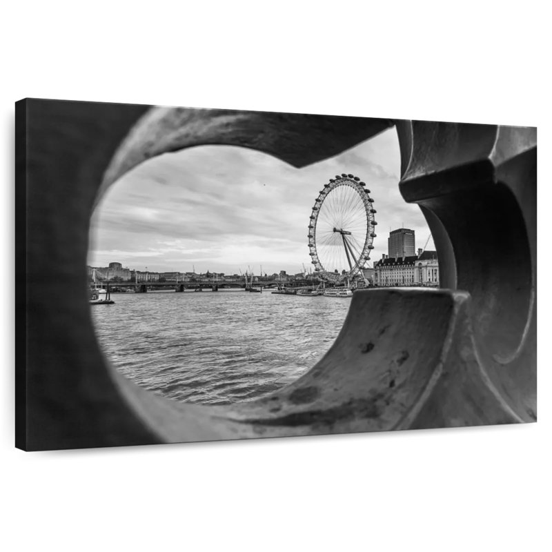 Rorry View Of London Attractions, 32" H x 48" W