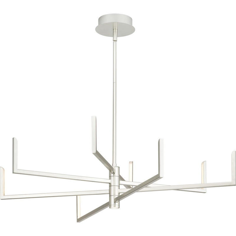 Lustre moderne 9 lumières DEL avec éclairage vers le bas Caislynn, Nickel bruni