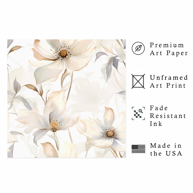 Floral Floral Myst VI, reproduction d'art moderne sans cadre, H 24 po x l 24 po